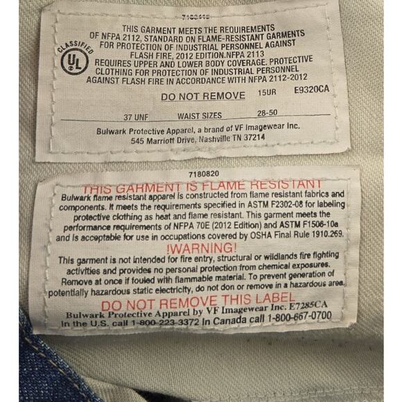 Bulwark FS | Fire Resistant Carpenter Jeans | Size 31x30 - Picture 4 of 6